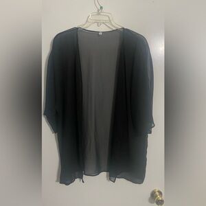 Chic Black Sheer Women's Kimono Cardigan